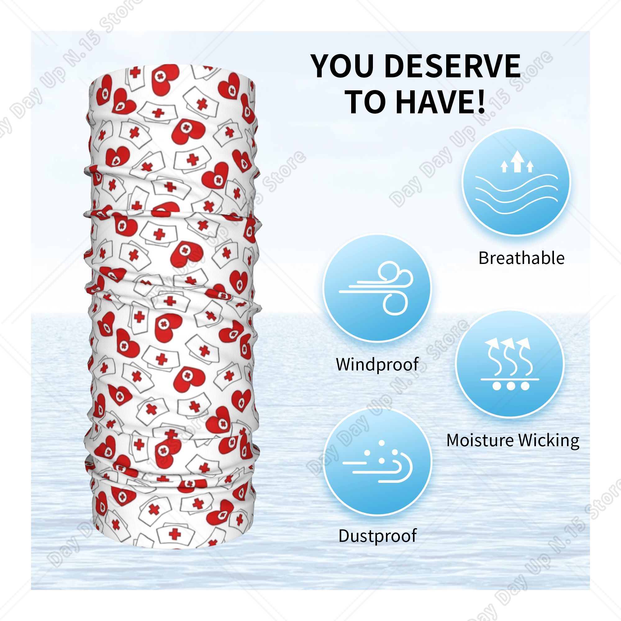 Hemşire Şapkası Kalp Desenli B - Neck Gaiter Face Cover incelemesi ve fiyatı